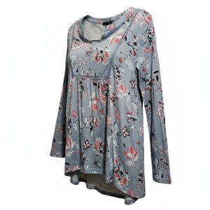 New RXB Top Boho Foral Soft Flowy Stretch Long Sleeves Women's Size Small